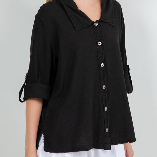 Sloanne Button-Up 100% Cotton Gauze *