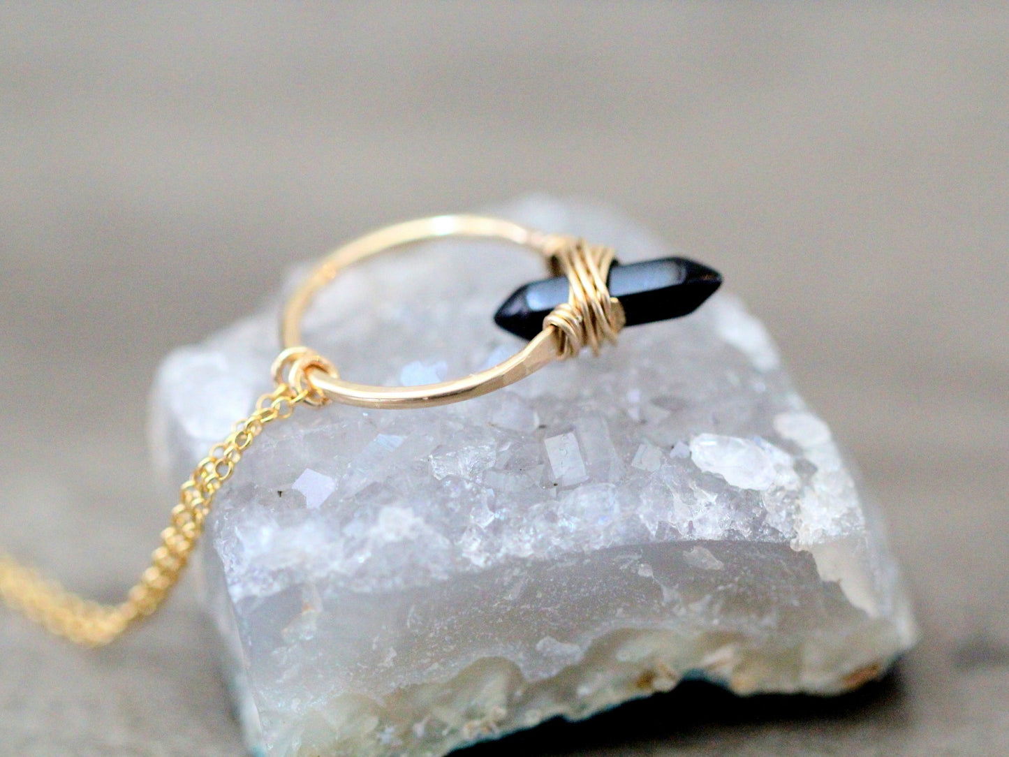 Crest Necklace - Obsidian