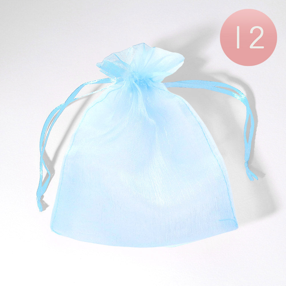 12PCS - 5.5 X 6.5 Ribboned Organza Gift Bags