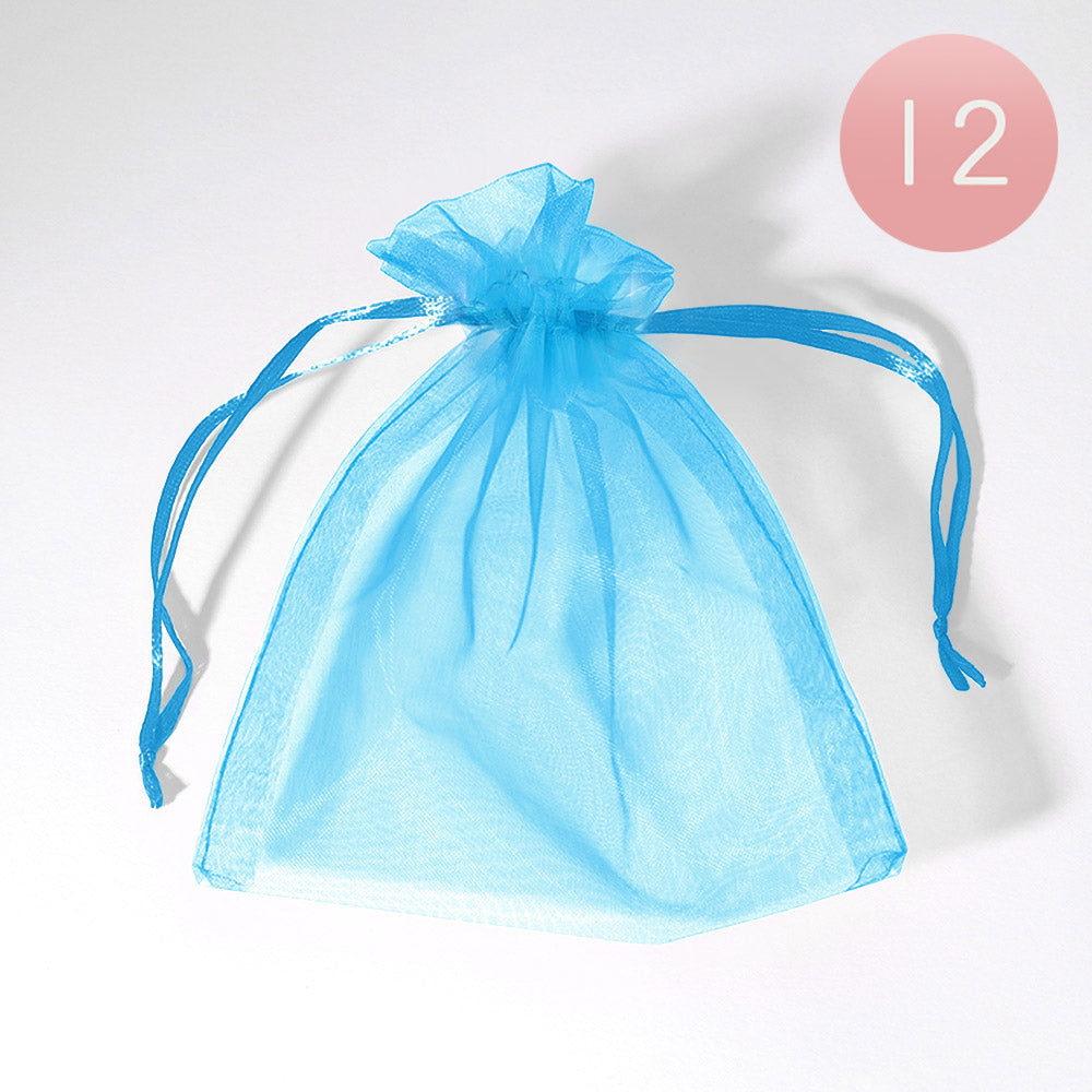 12PCS - 5.5 X 6.5 Ribboned Organza Gift Bags