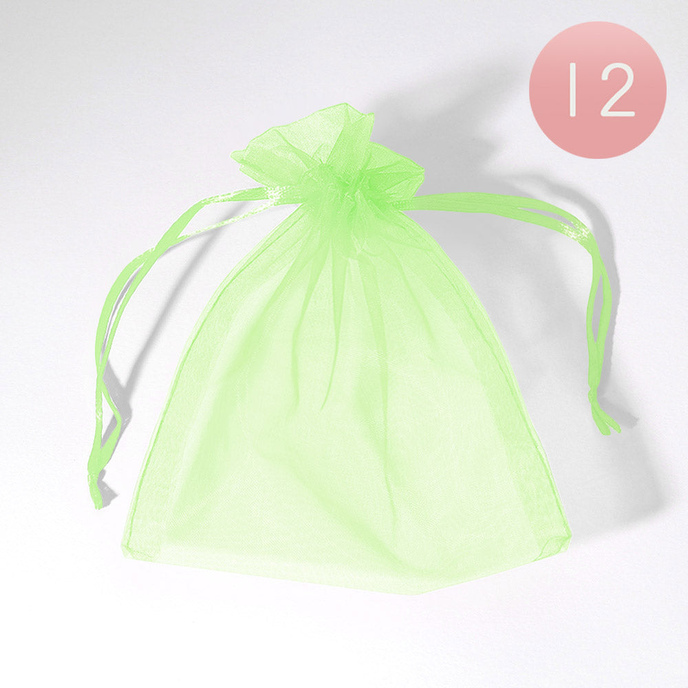 12PCS - 5.5 X 6.5 Ribboned Organza Gift Bags