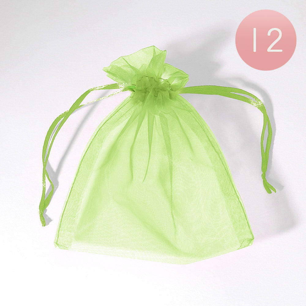 12PCS - 5.5 X 6.5 Ribboned Organza Gift Bags