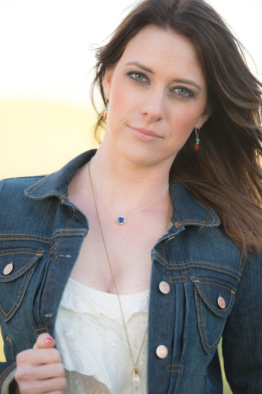 Lapis Lazuli Bezel Style Necklace - Sterling Silver