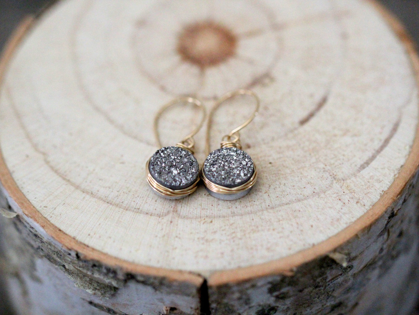 Druzy Bezel Drops (Multiple Colors) - As Seen in DaySpa Magazine