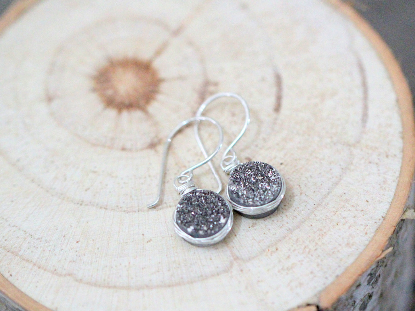 Druzy Bezel Drops (Multiple Colors) - As Seen in DaySpa Magazine