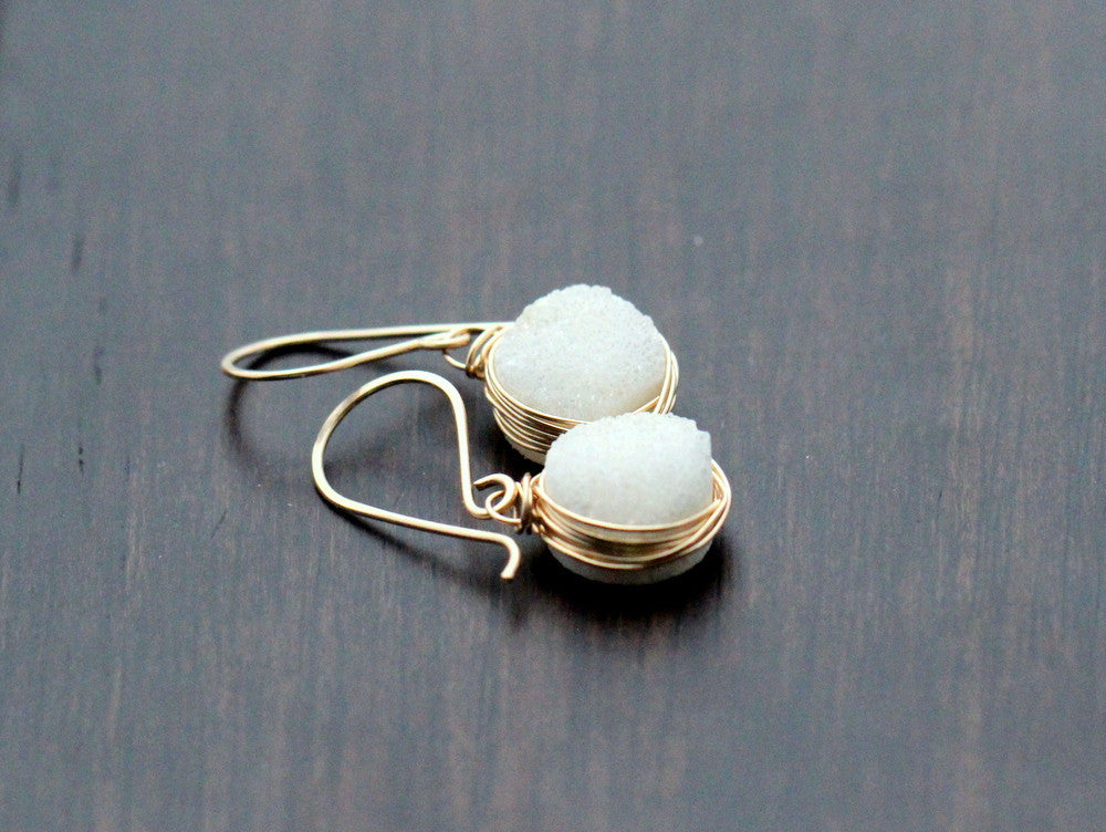 Druzy Bezel Drops (Multiple Colors) - As Seen in DaySpa Magazine