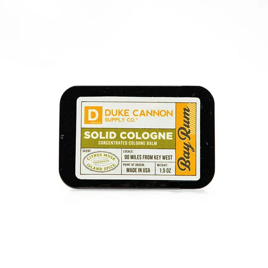 Duke Cannon Supply Co. Solid Cologne, Bay Rum - Citrus Musk, Cedarwood, Island Spice - Men's Concentrated Balm, 1.5 oz.