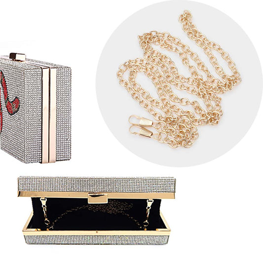 Bling Snake Rectangle Evening Clutch / Crossbody Bag