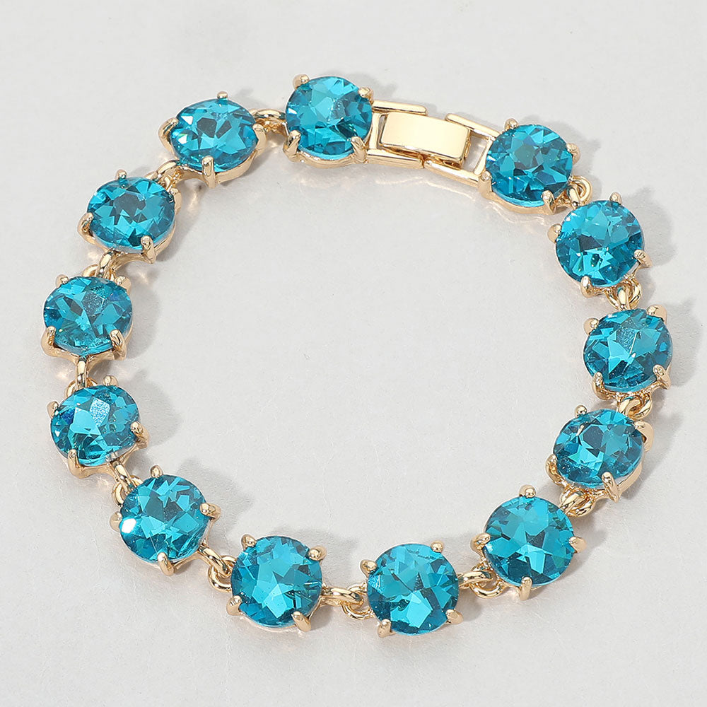 Round Stone Link Evening Bracelet