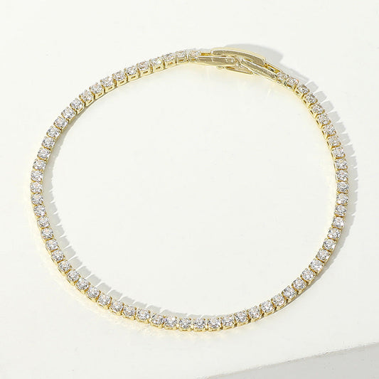 Round CZ Stone Tennis Chain Evening Bracelet