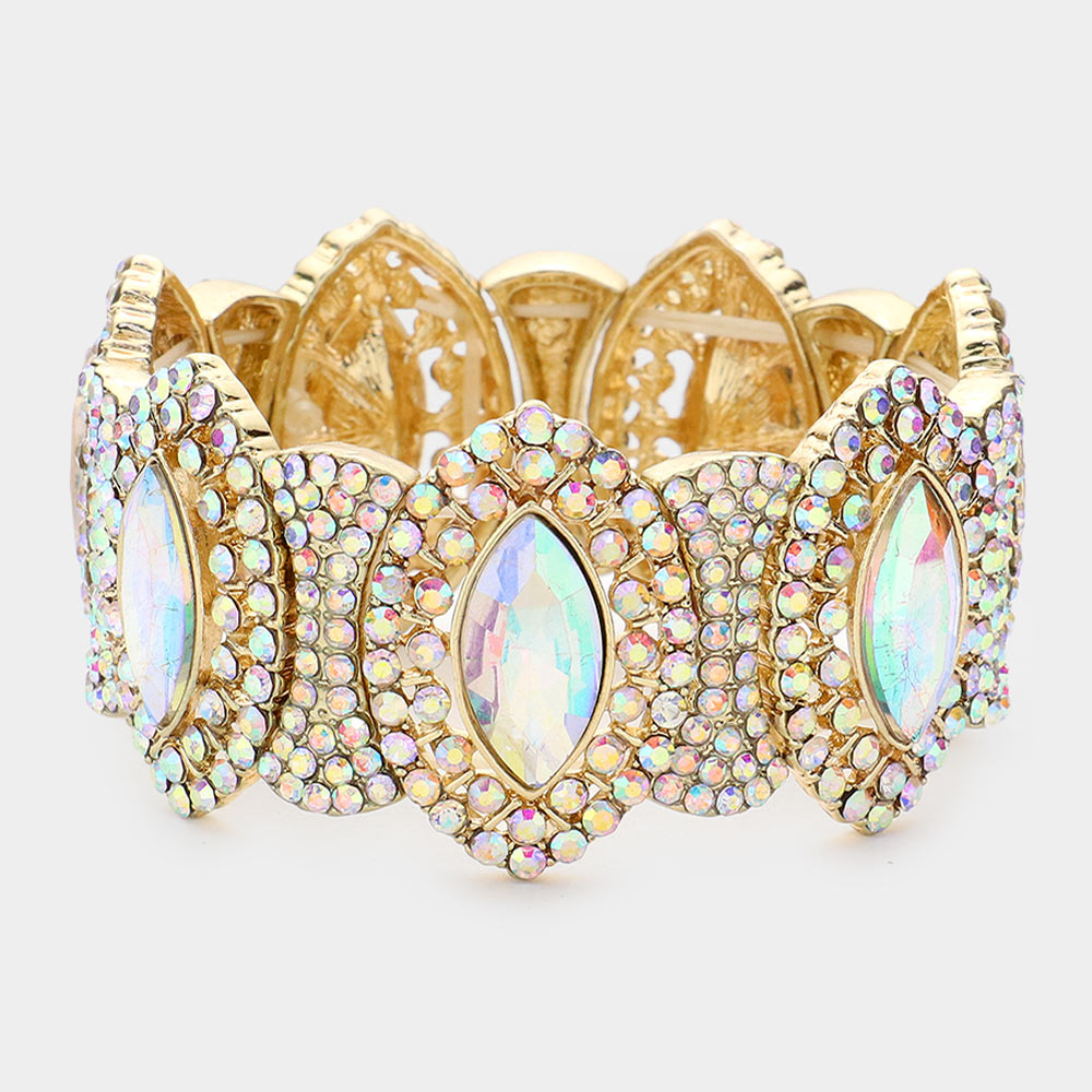 Crystal Rhinestone Stretch Evening Bracelet
