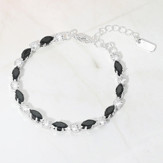 Marquise Round CZ Cluster Link Evening Bracelet