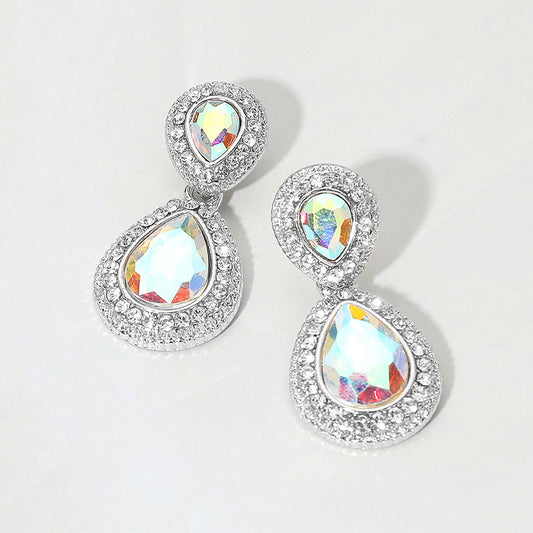 Crystal Teardrop Evening Earrings