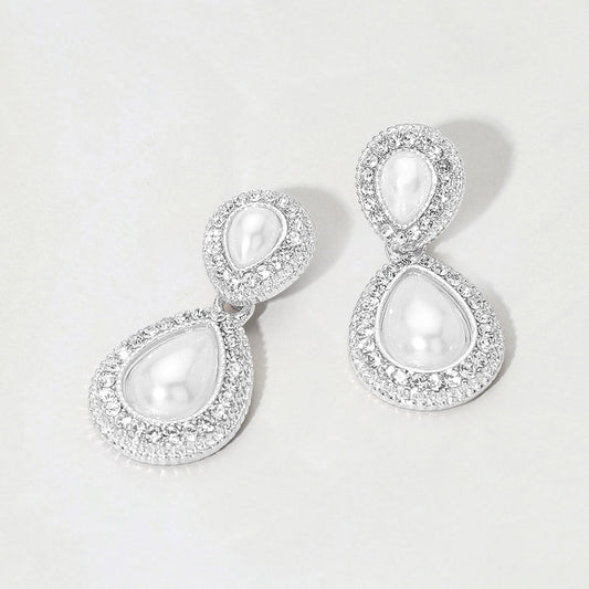 Pearl Teardrop Evening Earrings