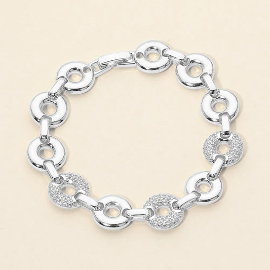 CZ Pave Ring Link Bracelet