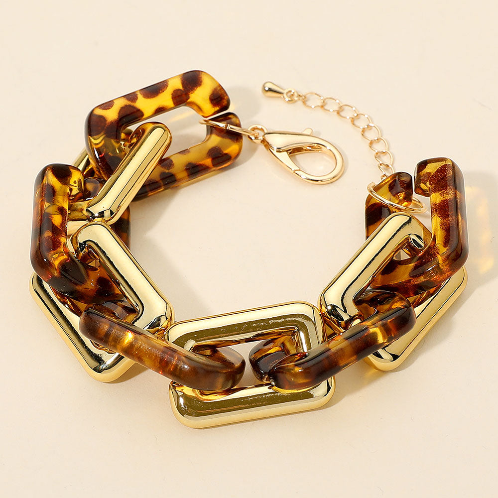 Bold Geometric Resin Link Bracelet