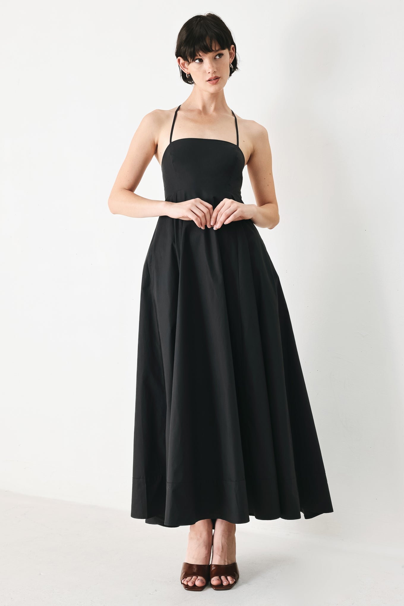 PURE LINE WOVEN MIDI DRESS