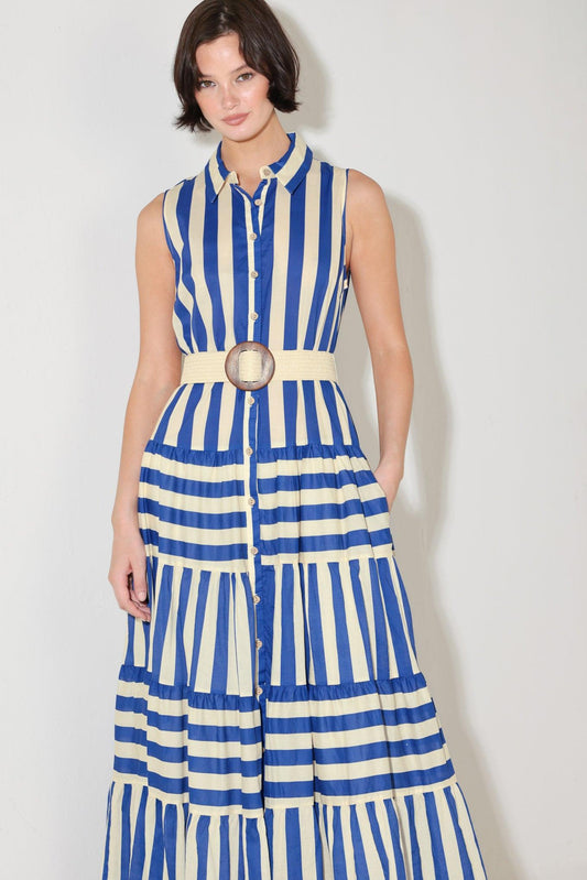 SUNSET BOARDWALK STRIP MAXI DRESS
