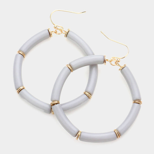 Resin Open Circle Dangle Earrings
