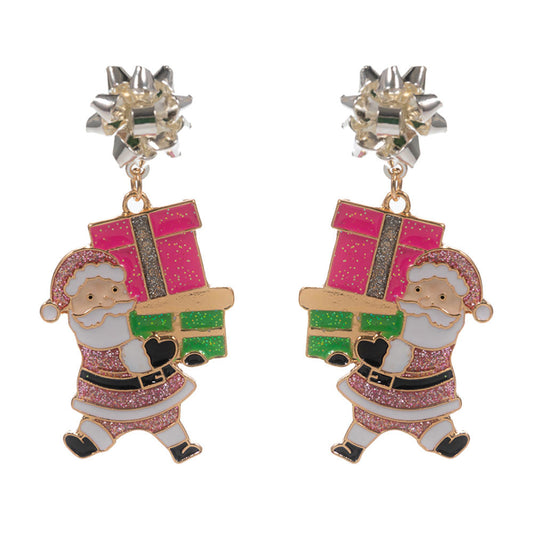 Holiday Gift Santa Dangle Earrings