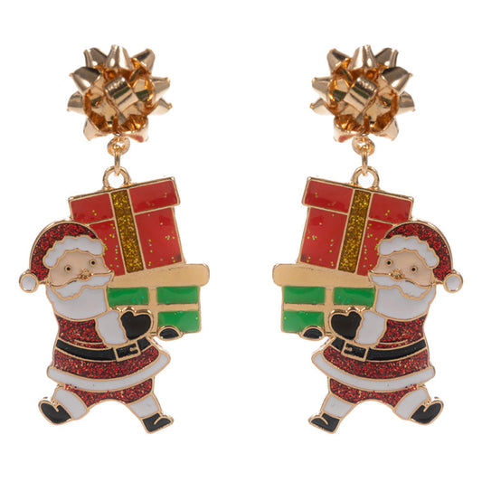 Holiday Gift Santa Dangle Earrings
