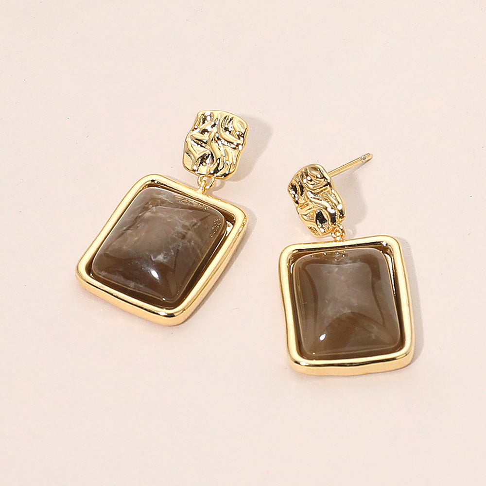 Resin Square Dangle Earrings