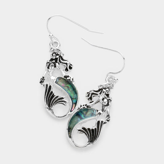 Abalone Mermaid Dangle Earrings