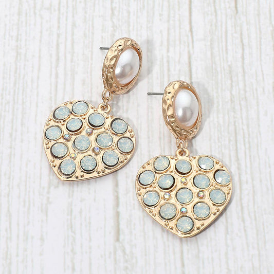 Crystal Heart Drop Earrings