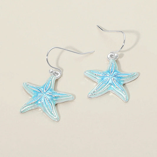 Starfish Charm Drop Dangle Earrings