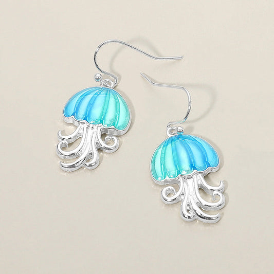 Jellyfish Charm Drop Dangle Earrings