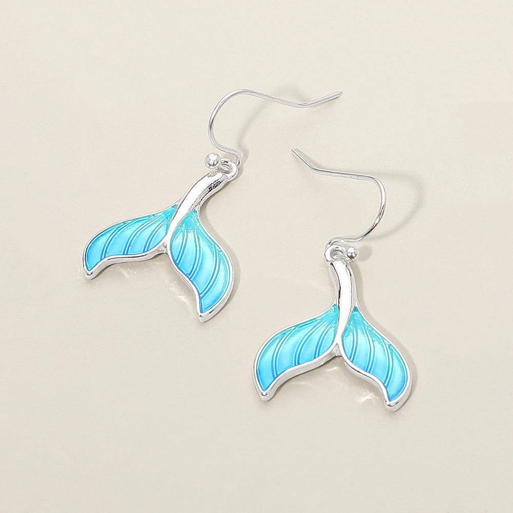 Mermaid Charm Drop Dangle Earrings