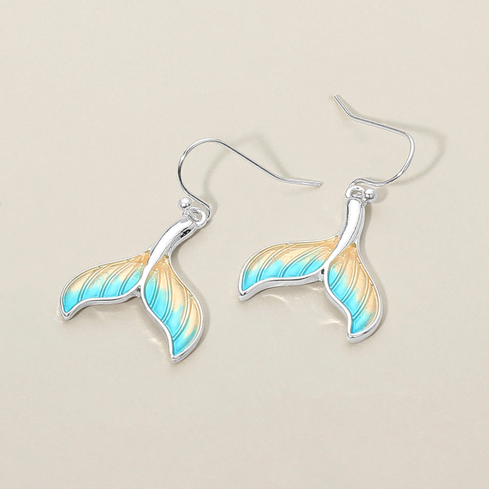 Mermaid Charm Drop Dangle Earrings