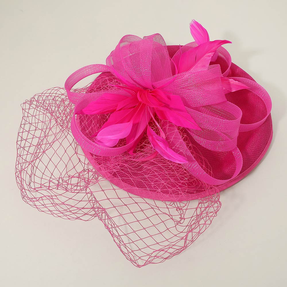 Elegant Floral Veil Fascinator Headband