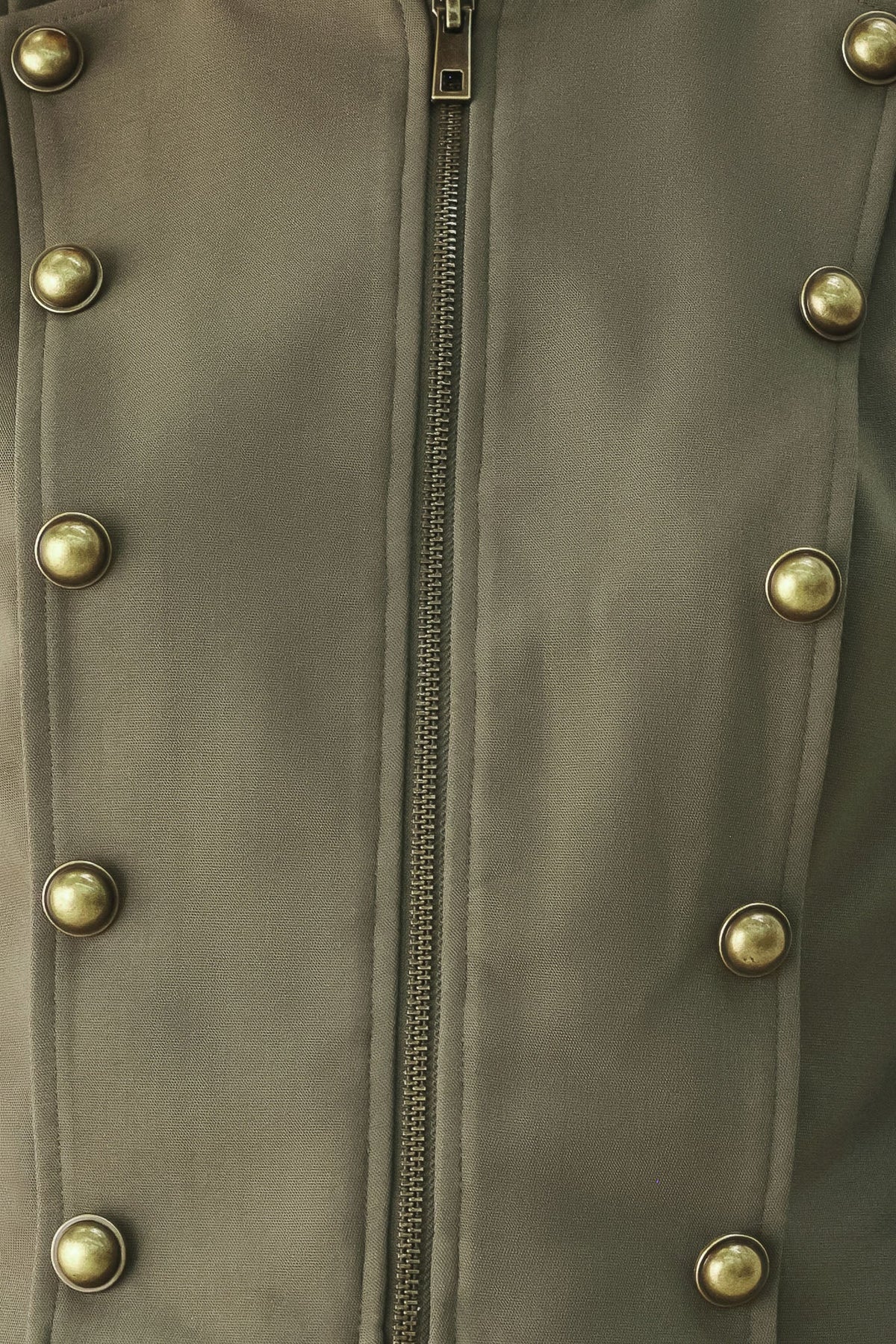 OLIVE COMMAND CROPPED MILITARY JACKET