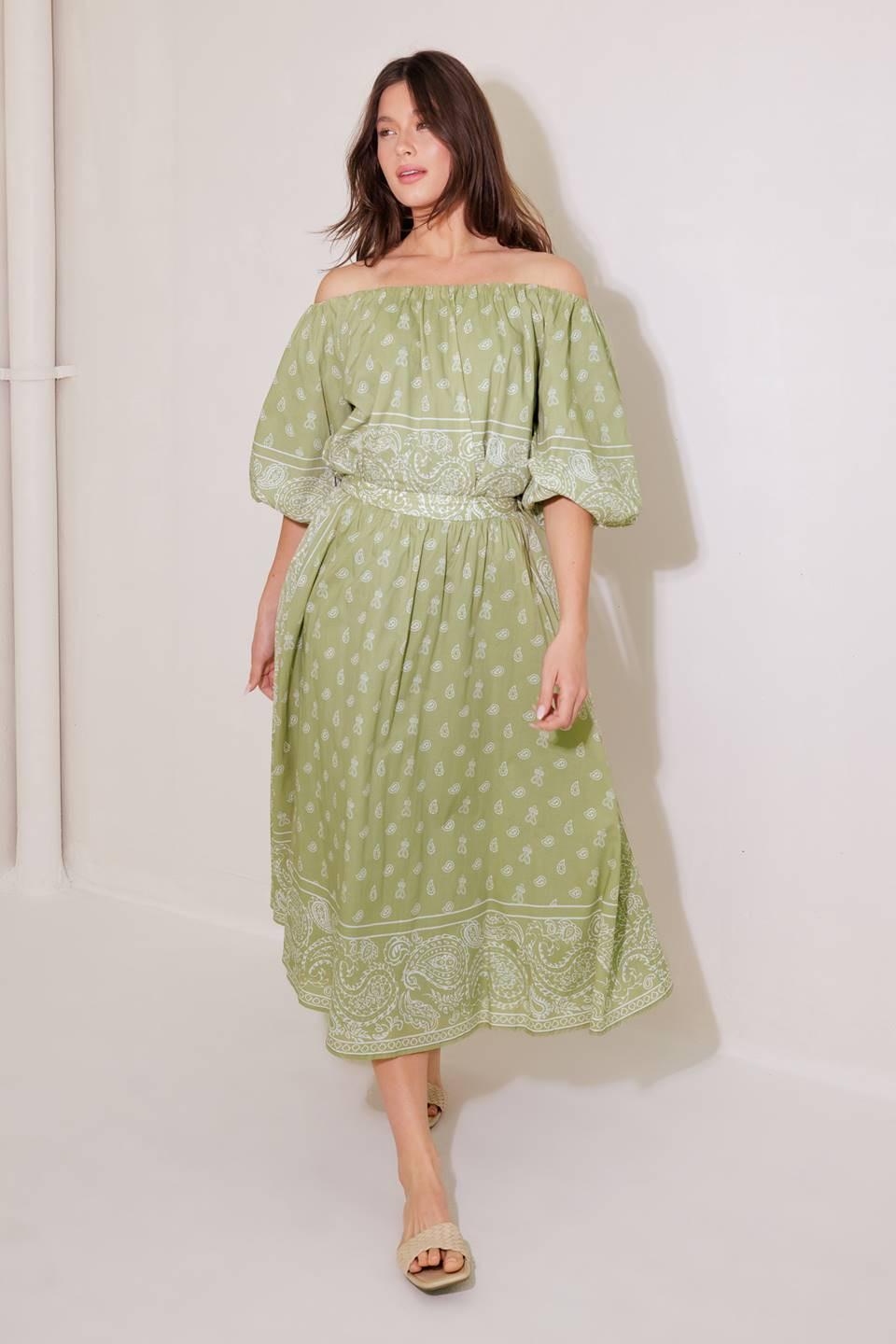 THE MORE THE MERRIER WOVEN FULL MIDI SKIRT