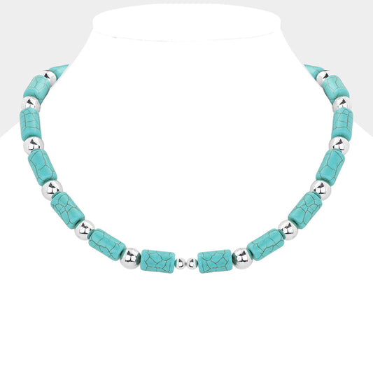 Bead Accented Turquoise Necklace