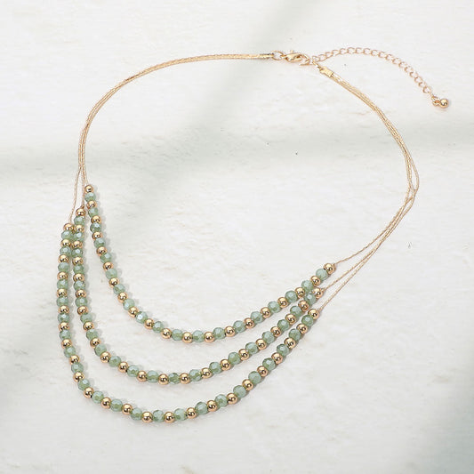 Layered Faceted Beaded Necklace