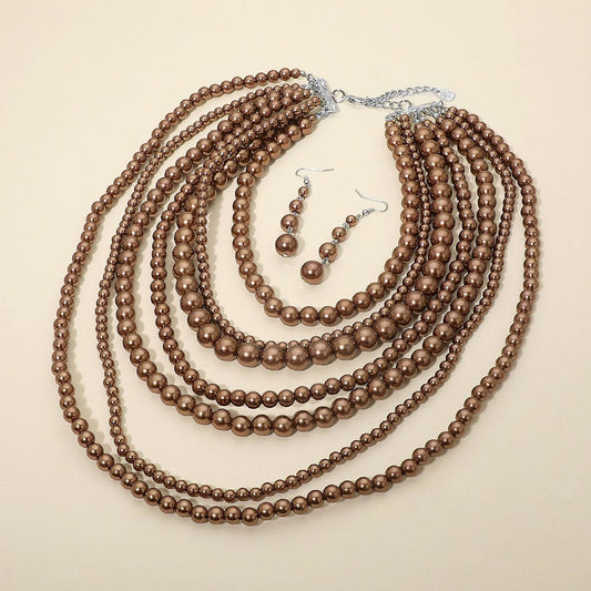 Multi Strand Beaded Statement Necklace