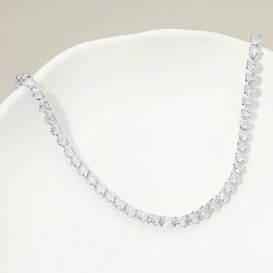 18K Gold Dipped Heart Tennis Chain Necklace