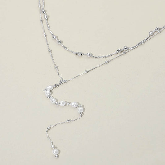 Layered Pearl Drop Earrings