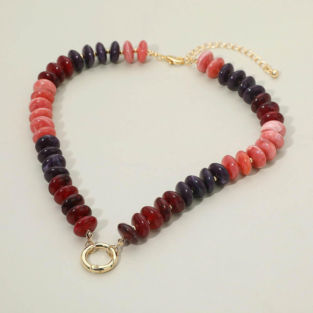 Chunky Resin Disc Beaded Necklace
