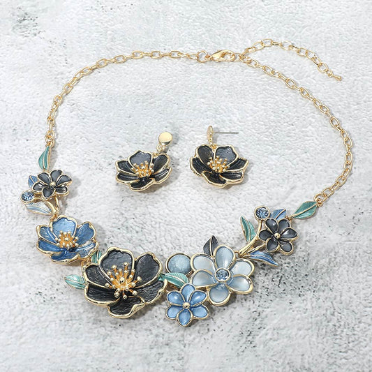 Floral Link Statement Necklace