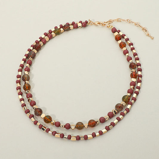 Boho Layered Beaded Necklace