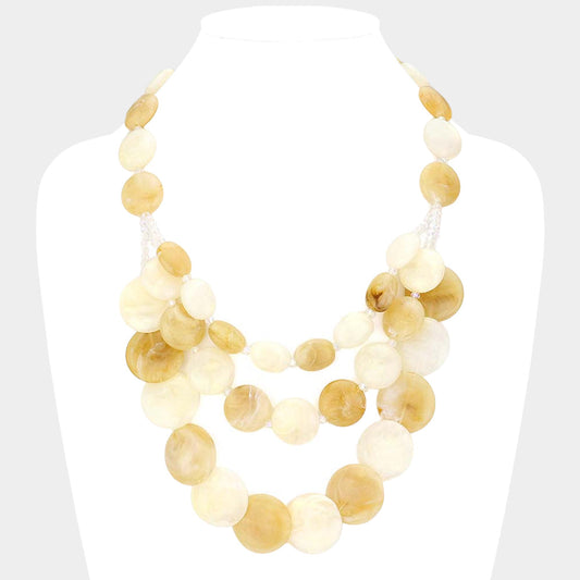 Marble Beads Layered Necklace
