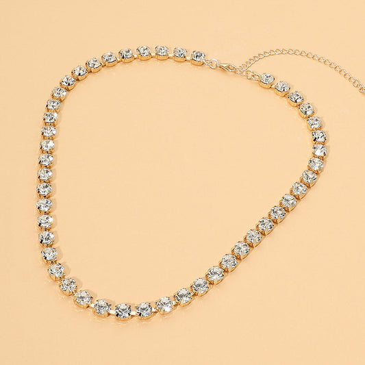 Round Stone Link Statement Necklace