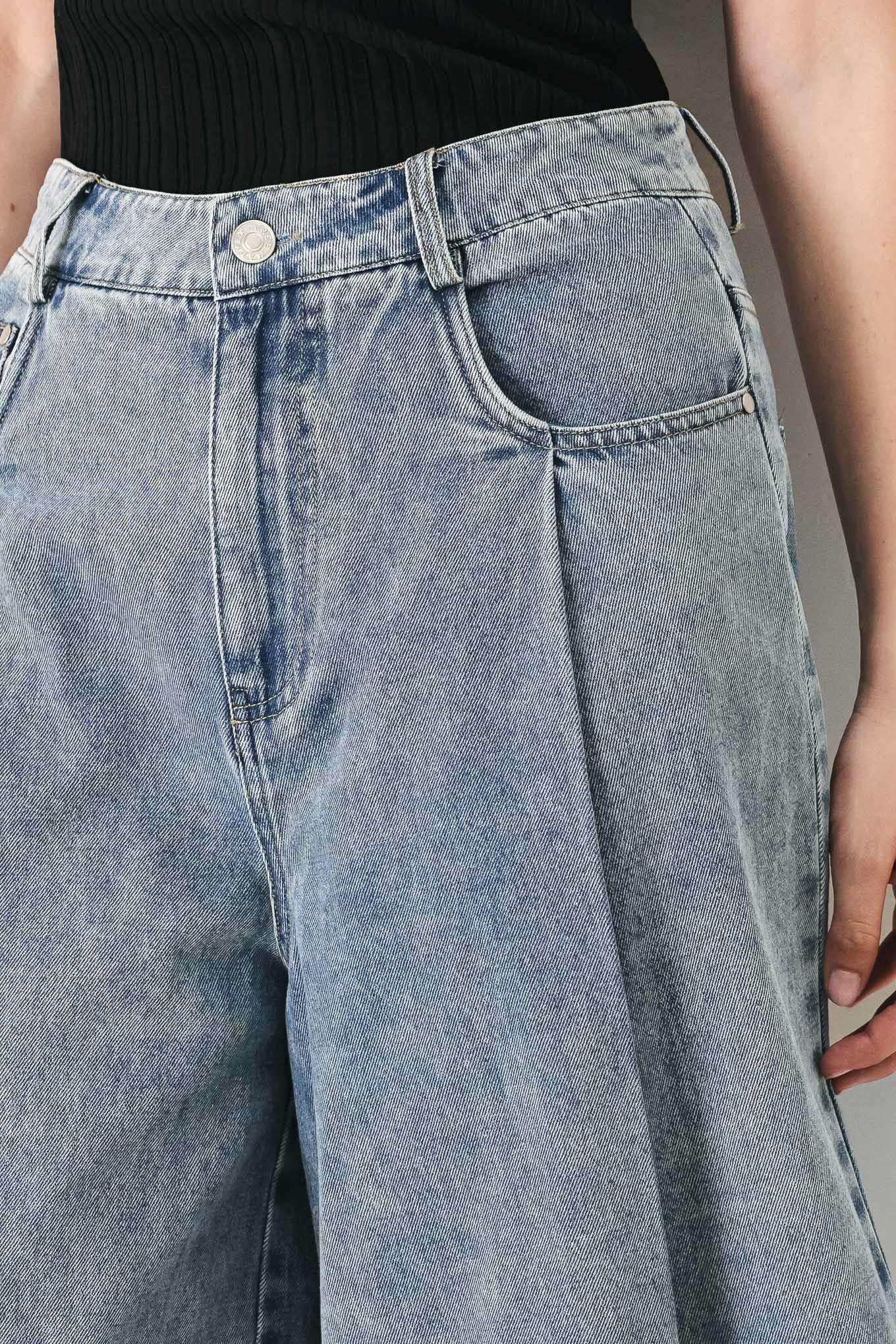 SKY CHARMER DENIM CULOTTE PANTS