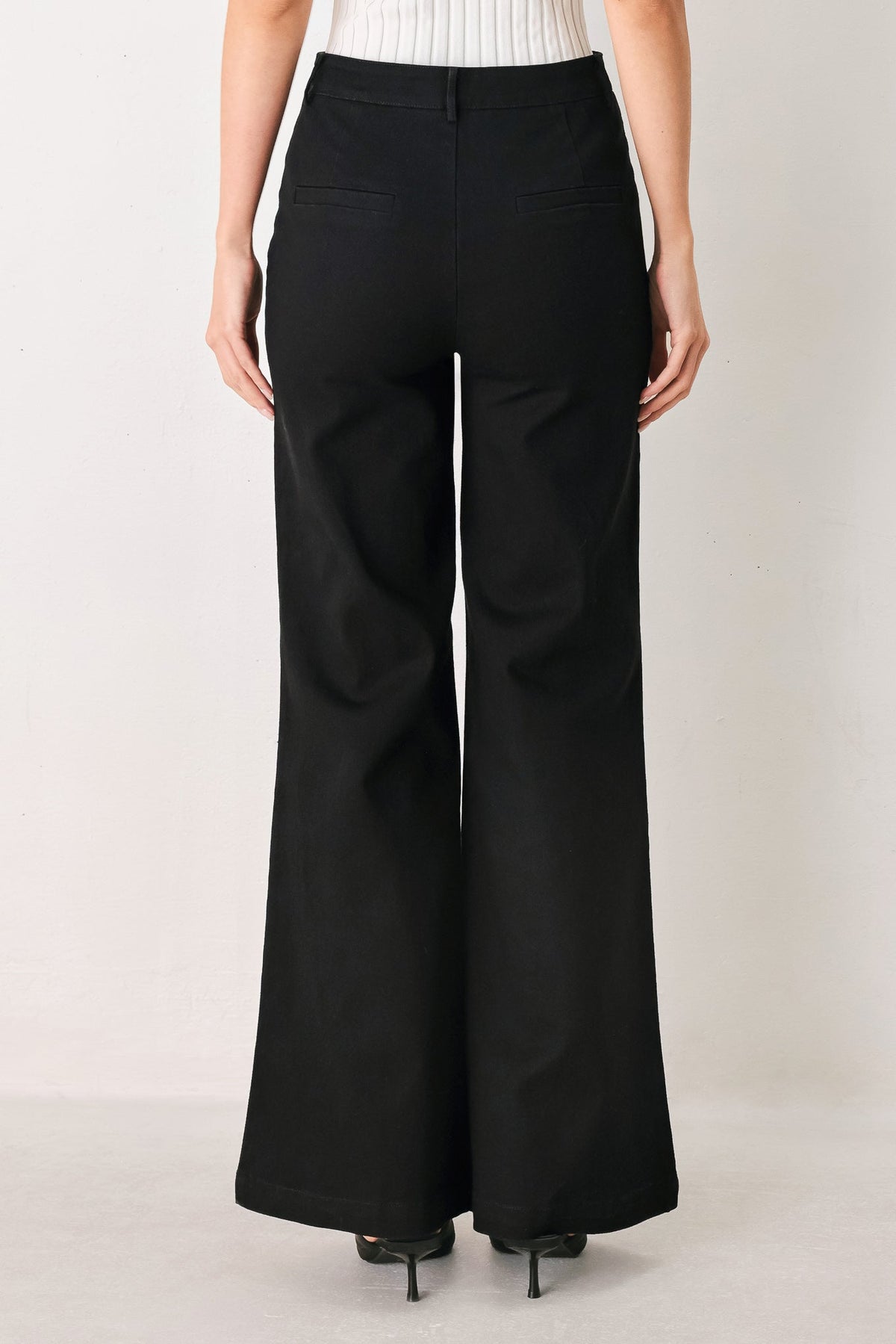 DENIM AUTHORITY BLACK DENIM WIDE-LEG PANTS