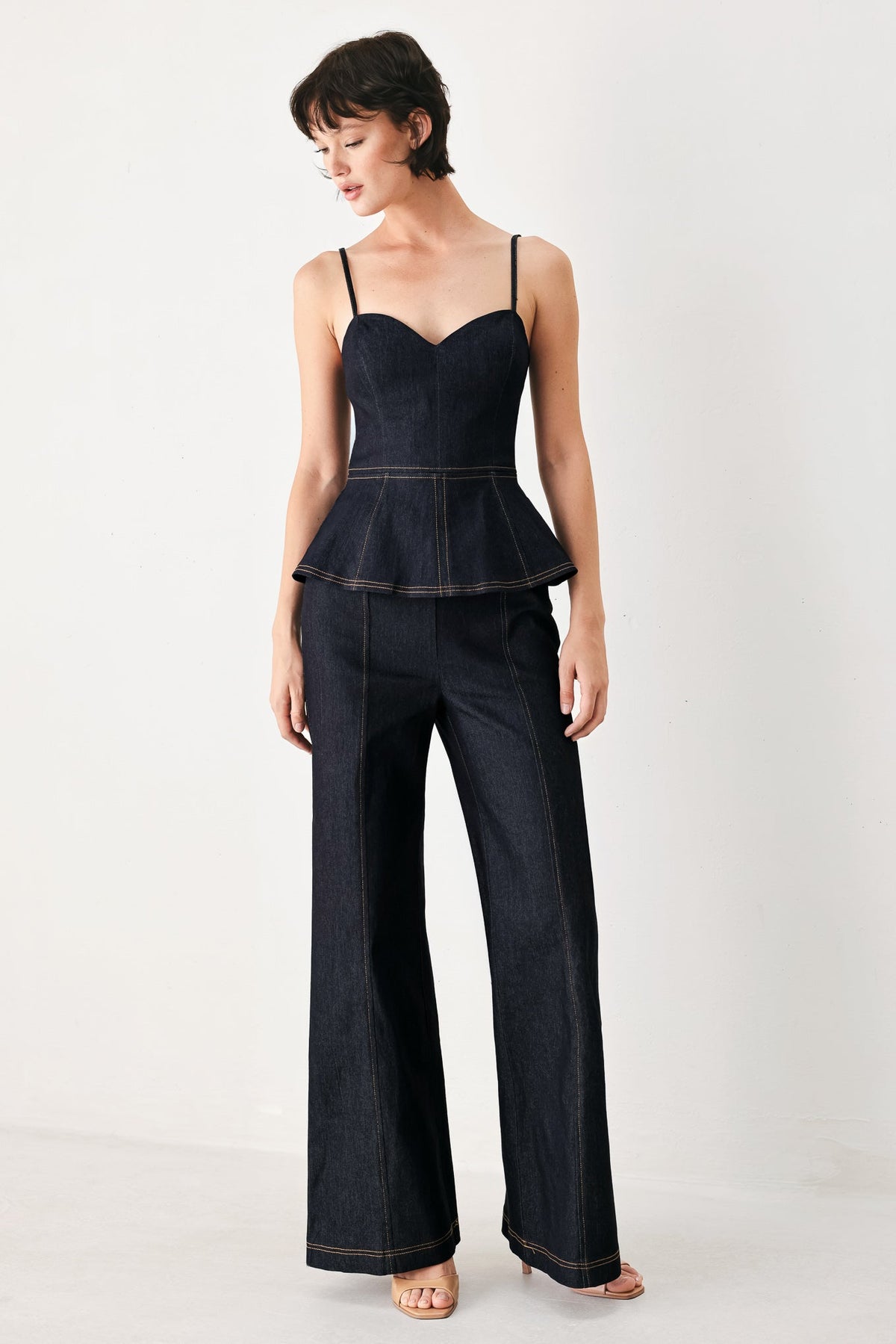 MIDNIGHT RIVIERA DENIM JUMPSUIT