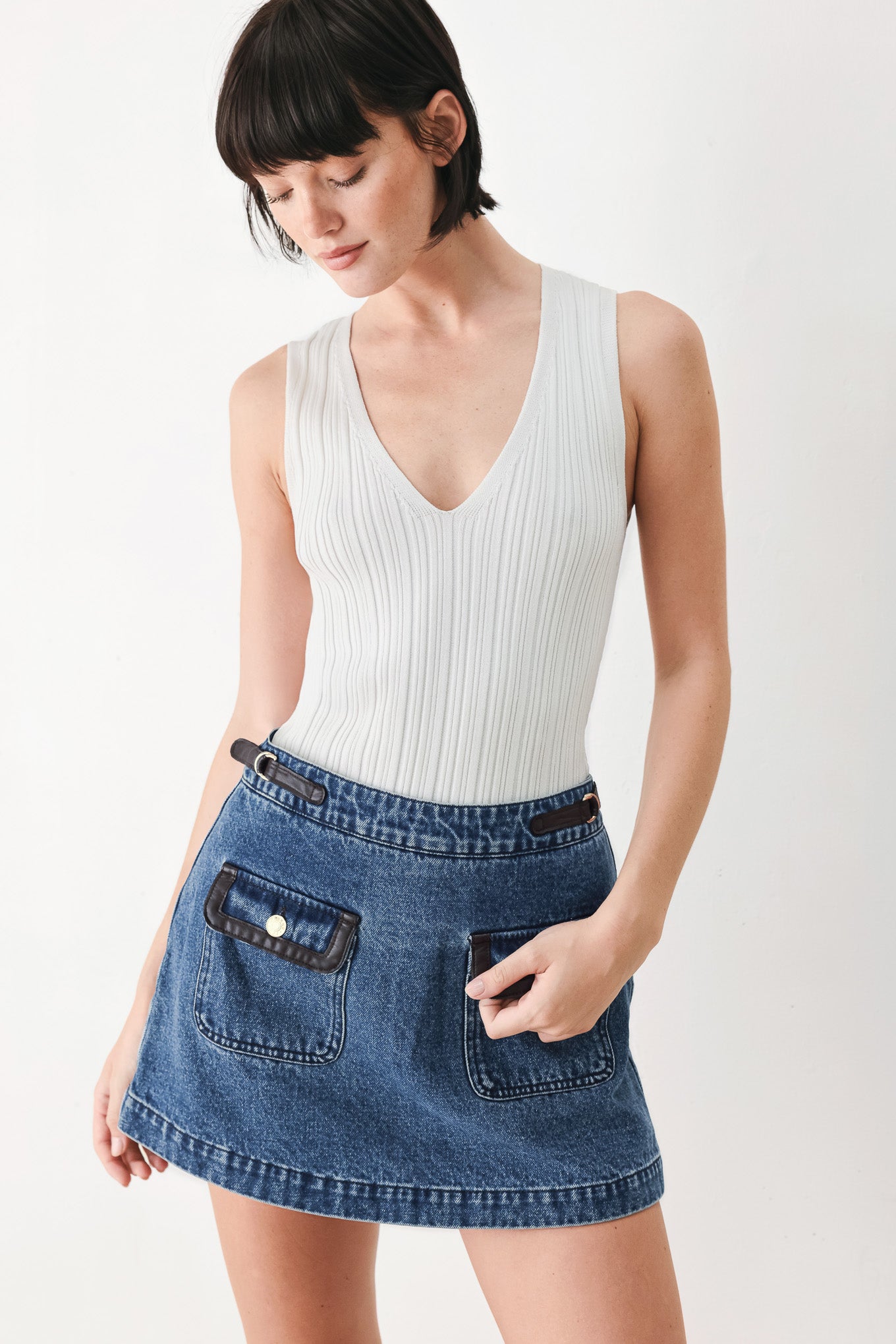 VINTAGE DENIM RENDEZVOUS DENIM SKORT