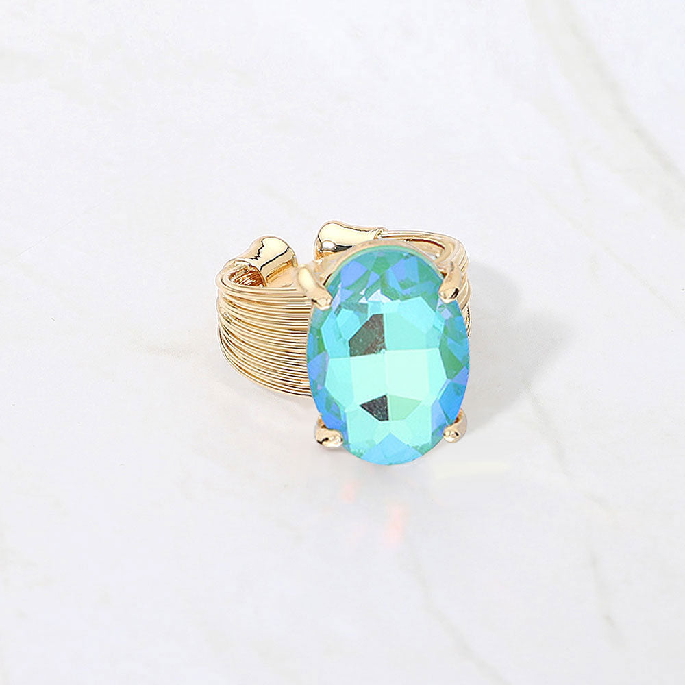 Oval Cut Stone Adjustable Ring